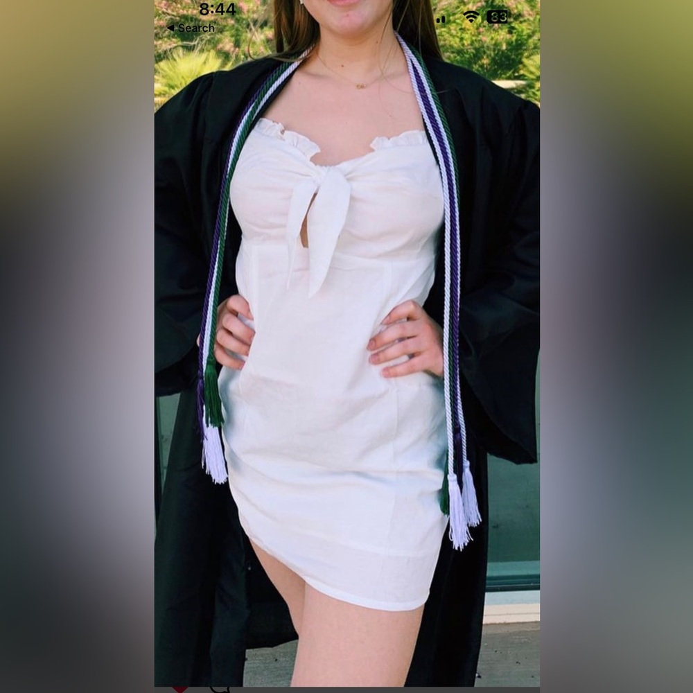 white mini dress